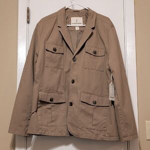 Neutral Taupe Military Field Jacket by Mutual Weave